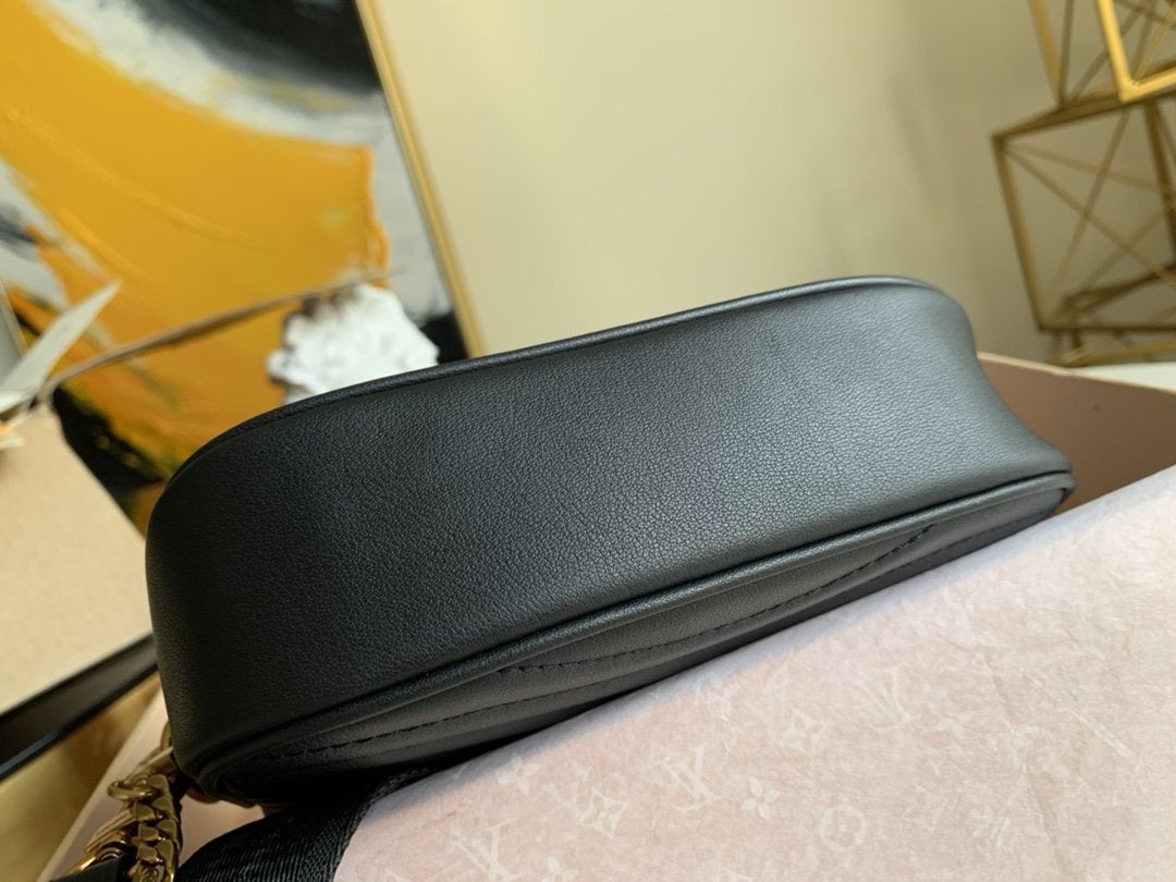 LOUIS VUITTON MULTI-POCHETTE BLACK CALFKIN 19CM CROSS BODY BAG