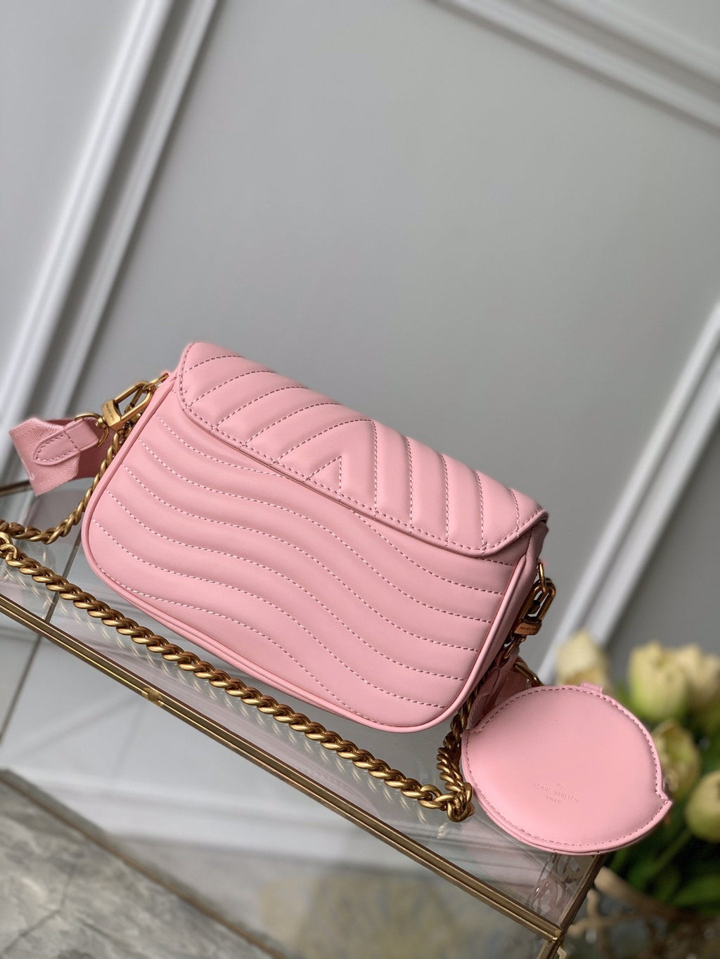 LOUIS VUITTON MULTI-POCHETTE PINK CALFKIN 19CM CROSS BODY BAG