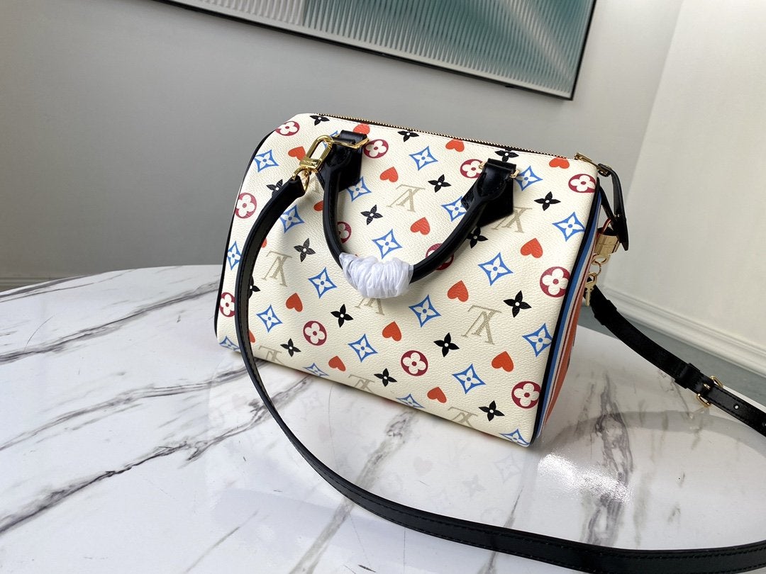 LOUIS VUITTON SPEEDY GAME ON BANDOULIERE 25CM
