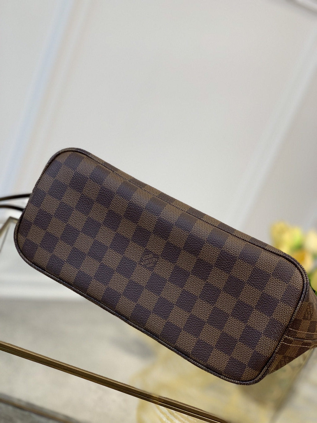 LOUIS VUITTON NEVER FULL MM WITH DUSTBAG DAMIER EBENE CANVAS 29CM