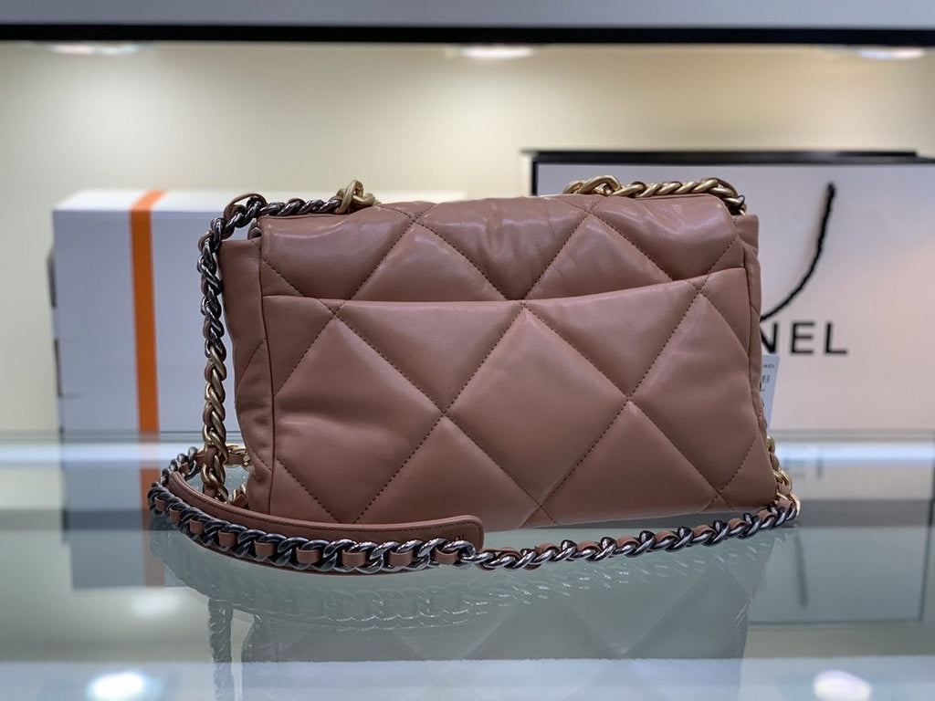 CHANEL 19 FLAP BAG 26 BROWN GOATSKIN