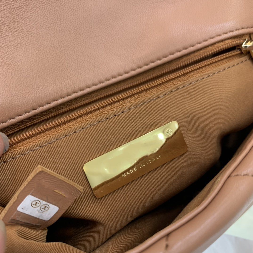 CHANEL 19 FLAP BAG 26 BROWN GOATSKIN