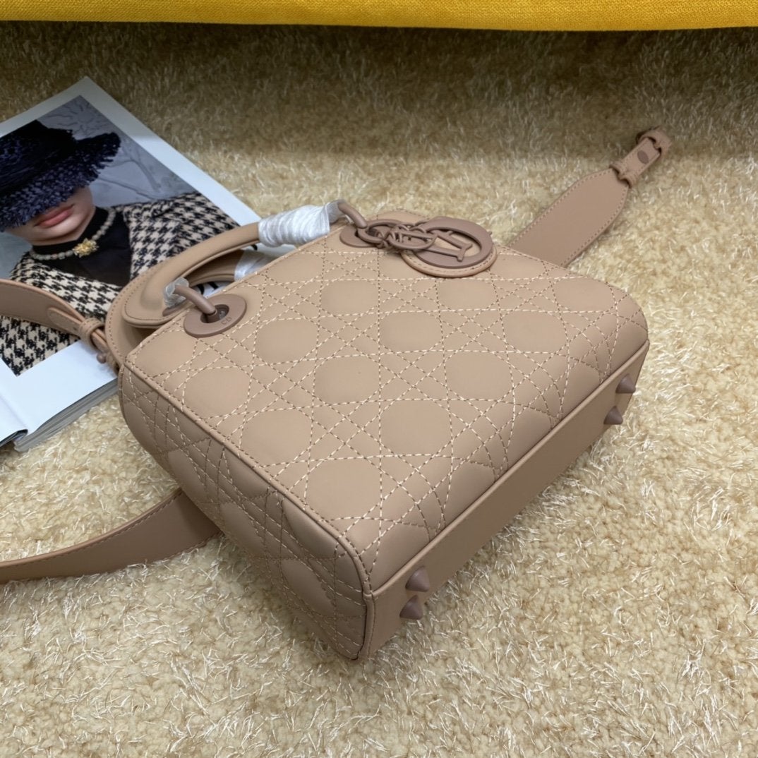DIOR LADY MY ABC BAG 20CM BEIGE CANNAGE LAMBSKIN