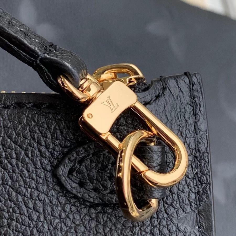LOUIS VUITTON NEVERFULL MM 32 BLACK EMBOSSED COWHIDE LEATHER