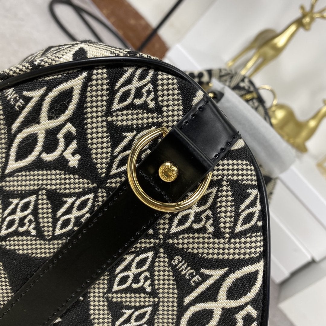 LOUIS VUITTON LV KEEPALL BANDOULIERE 45 1854 JACQUARD GRAY