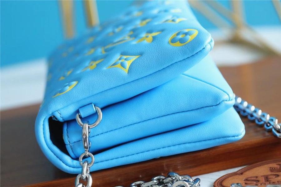 LOUIS VUITTON POCHETTE COUSSIN 20 MINT GREEN YELLOW MONOGRAM LAMBSKIN