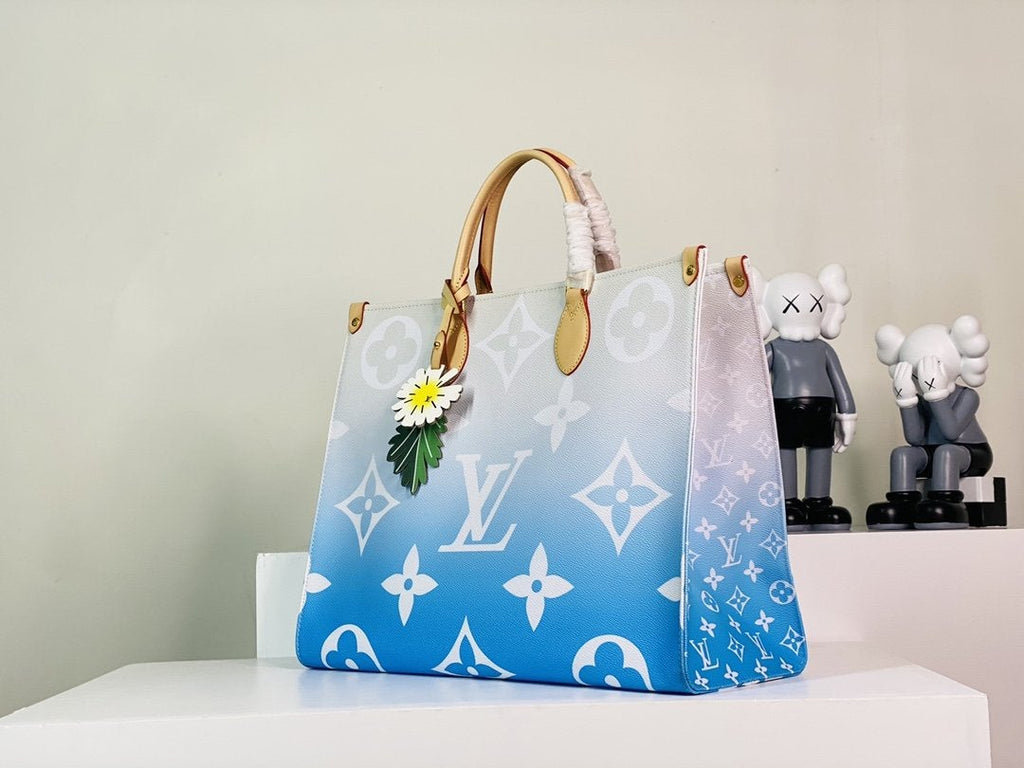 LOUIS VUITTON ONTHEGO GM 41 BLUE MONOGRAM GIANT COATED CANVAS