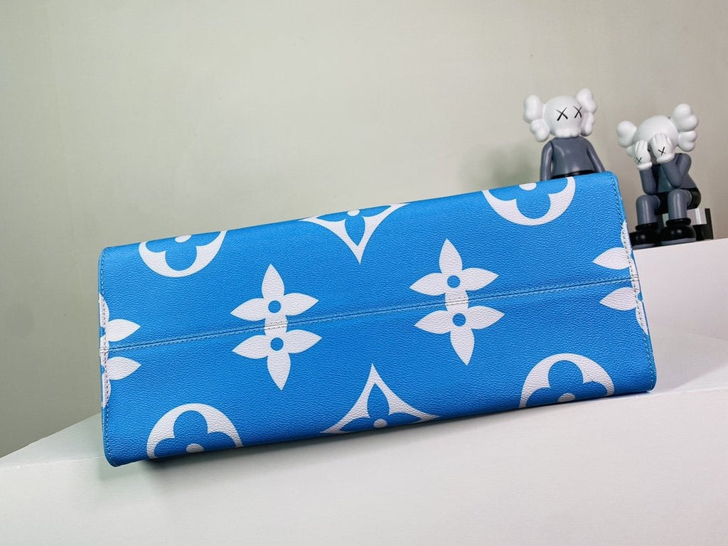 LOUIS VUITTON ONTHEGO GM 41 BLUE MONOGRAM GIANT COATED CANVAS