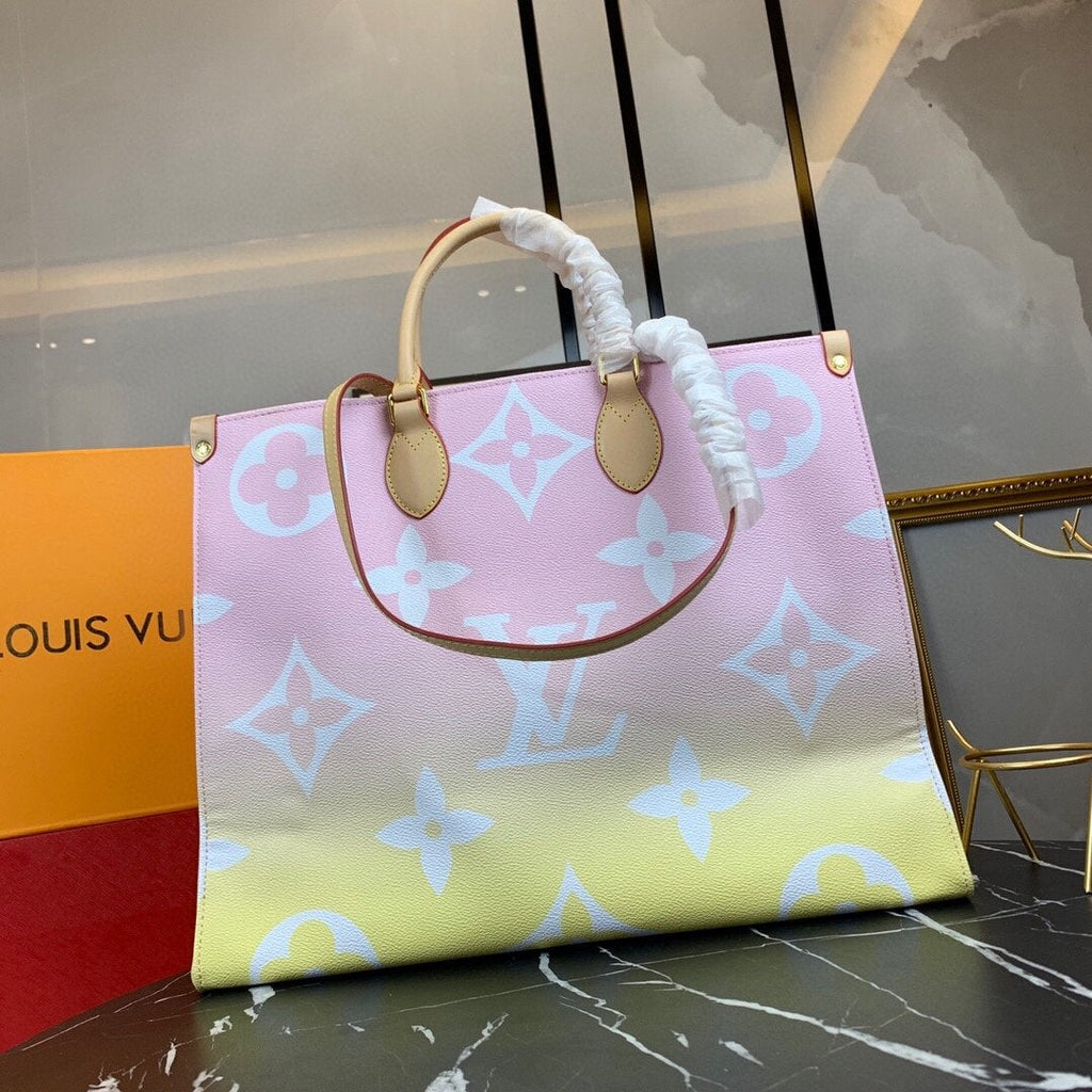 LOUIS VUITTON ONTHEGO GM 41 LIGHT PINK MONOGRAM GIANT COATED CANVAS