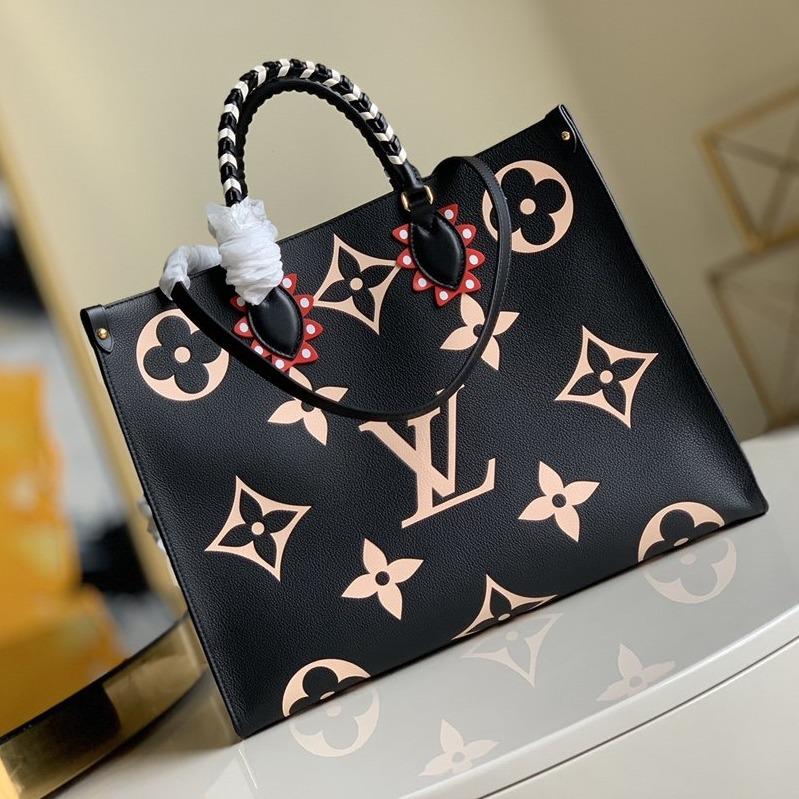 LOUIS VUITTON CRAFTY ONTHEGO GM 41 NOIR MONOGRAM CANVAS