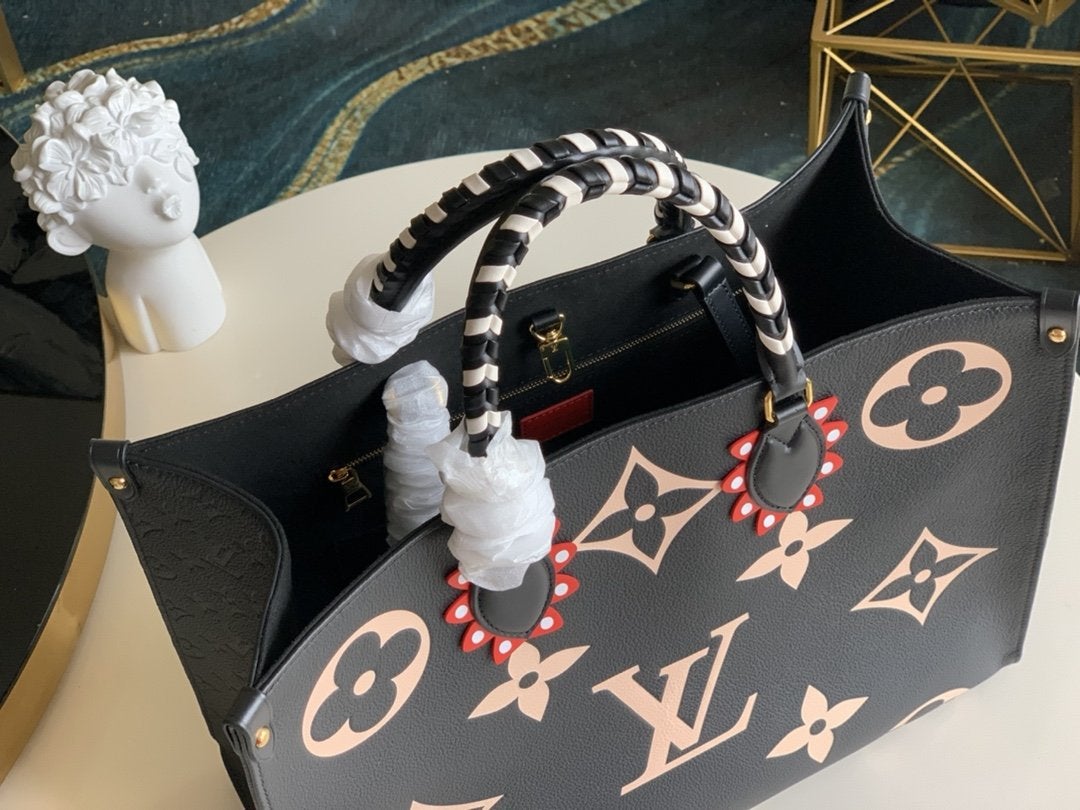 LOUIS VUITTON CRAFTY ONTHEGO GM 41 NOIR MONOGRAM CANVAS