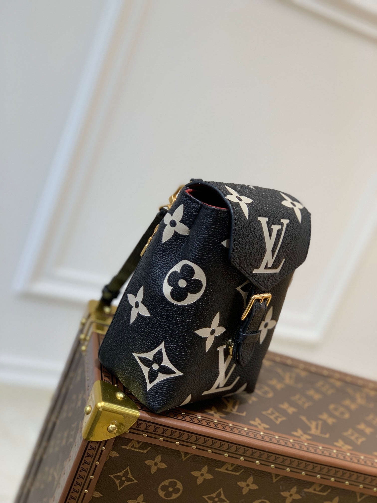 LOUIS VUITTON TINI BACKPACK BLACK BEIGE MONOGRAM CANVAS