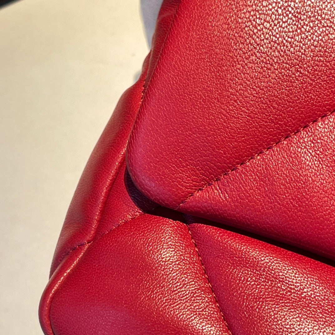 CHANEL 19 FLAP BAG 26 RED GOATSKIN