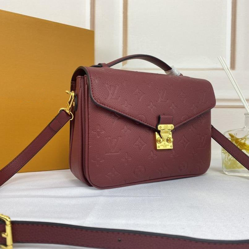 LOUIS VUITTON LV POCHETTE METIS 25CM DARK RED