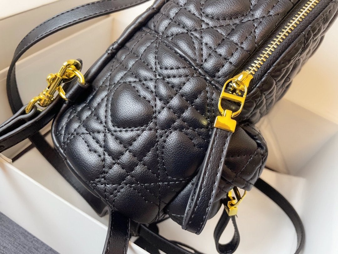 DIOR SMALL BACKPACK BLACK CANNAGE LAMBSKIN