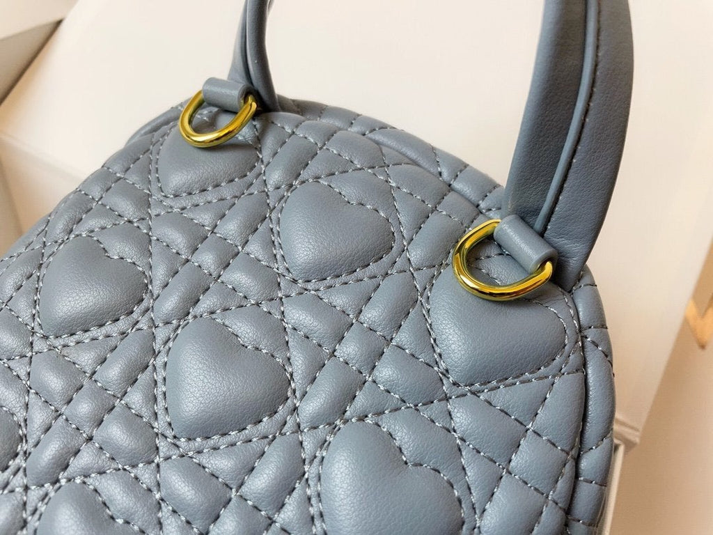 DIOR SMALL BACKPACK CLOUD BLUE CANNAGE LAMBSKIN