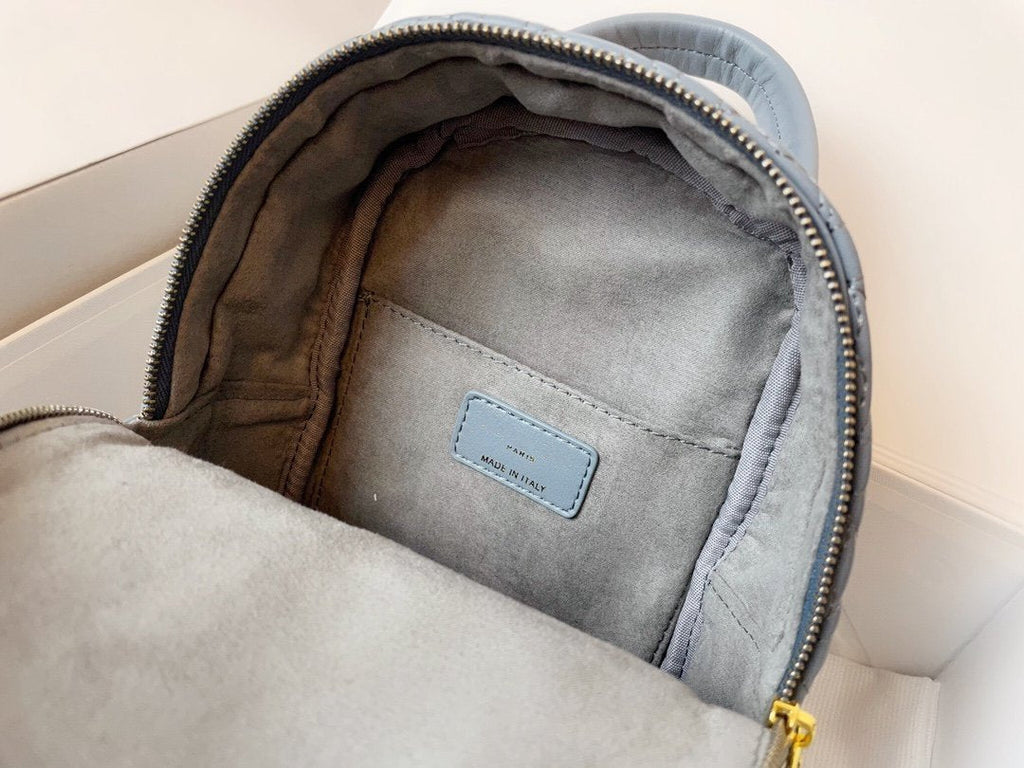 DIOR SMALL BACKPACK CLOUD BLUE CANNAGE LAMBSKIN