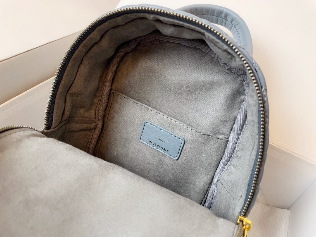 DIOR SMALL BACKPACK CLOUD BLUE CANNAGE LAMBSKIN