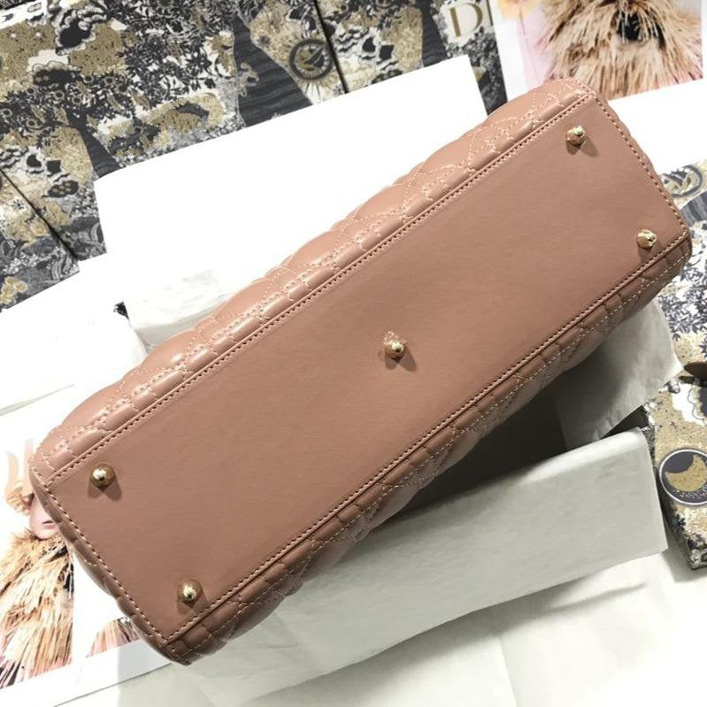 DIOR LARGE LADY BAG 32CM BEIGE CANNAGE LAMBSKIN