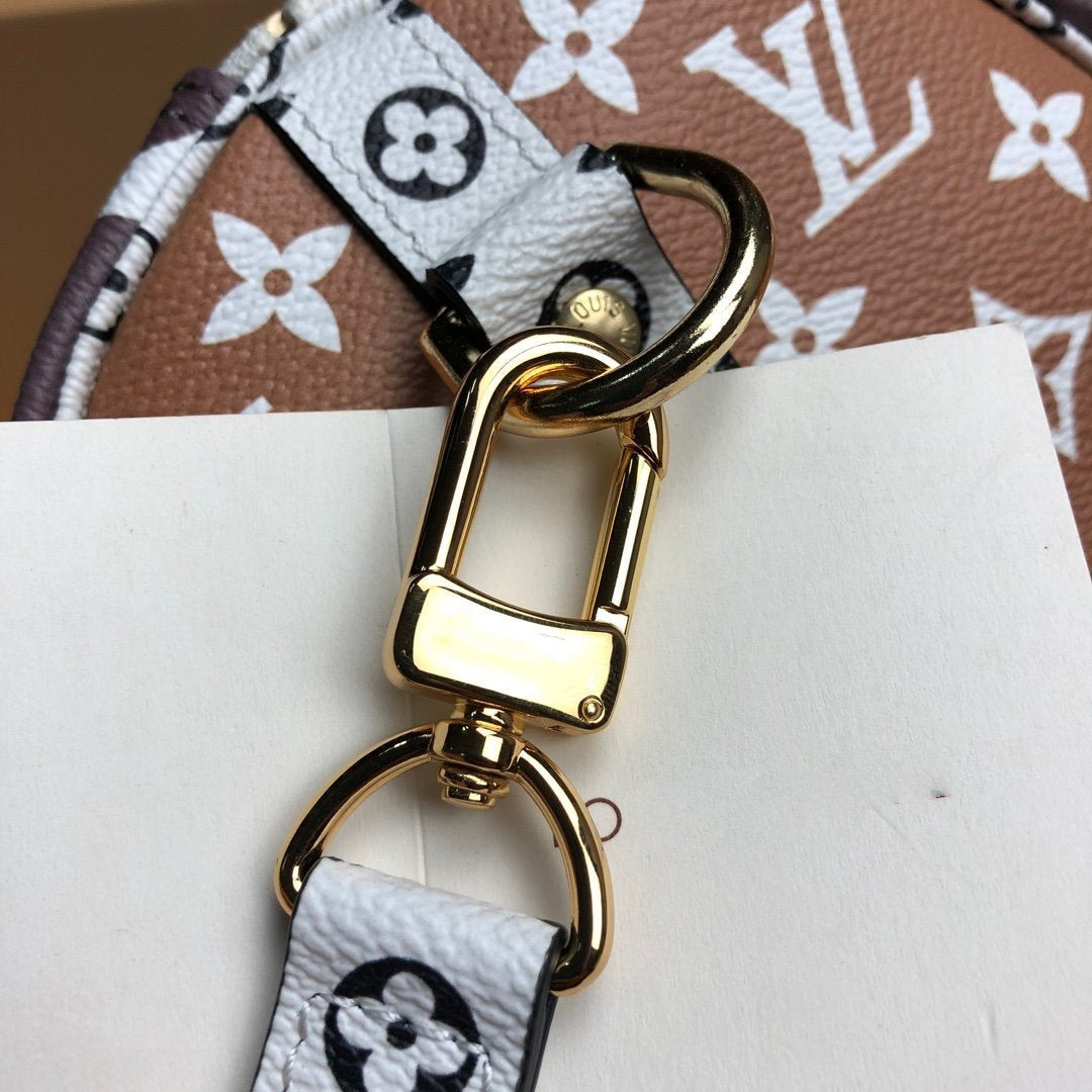 LOUIS VUITTON SPEEDY BANDOULIERE 30 BROWN WHITE GIANT MONOGRAM CANVAS