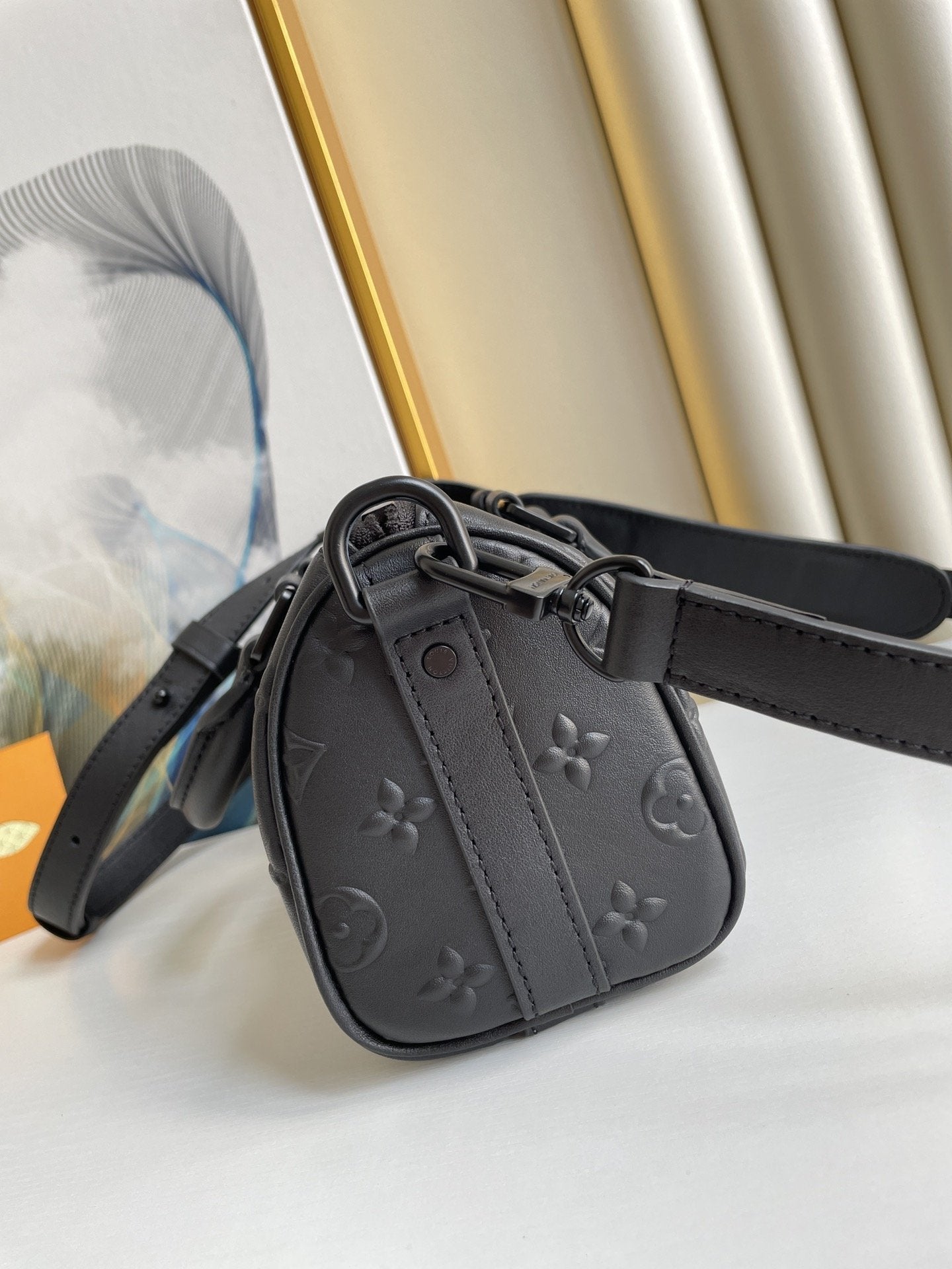 LOUIS VUITTON KEEPALL XS 21CM BLACK MONOGRAM SEAL