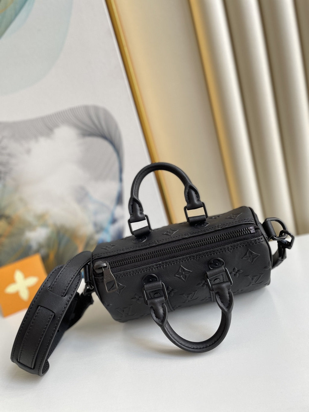 LOUIS VUITTON KEEPALL XS 21CM BLACK MONOGRAM SEAL