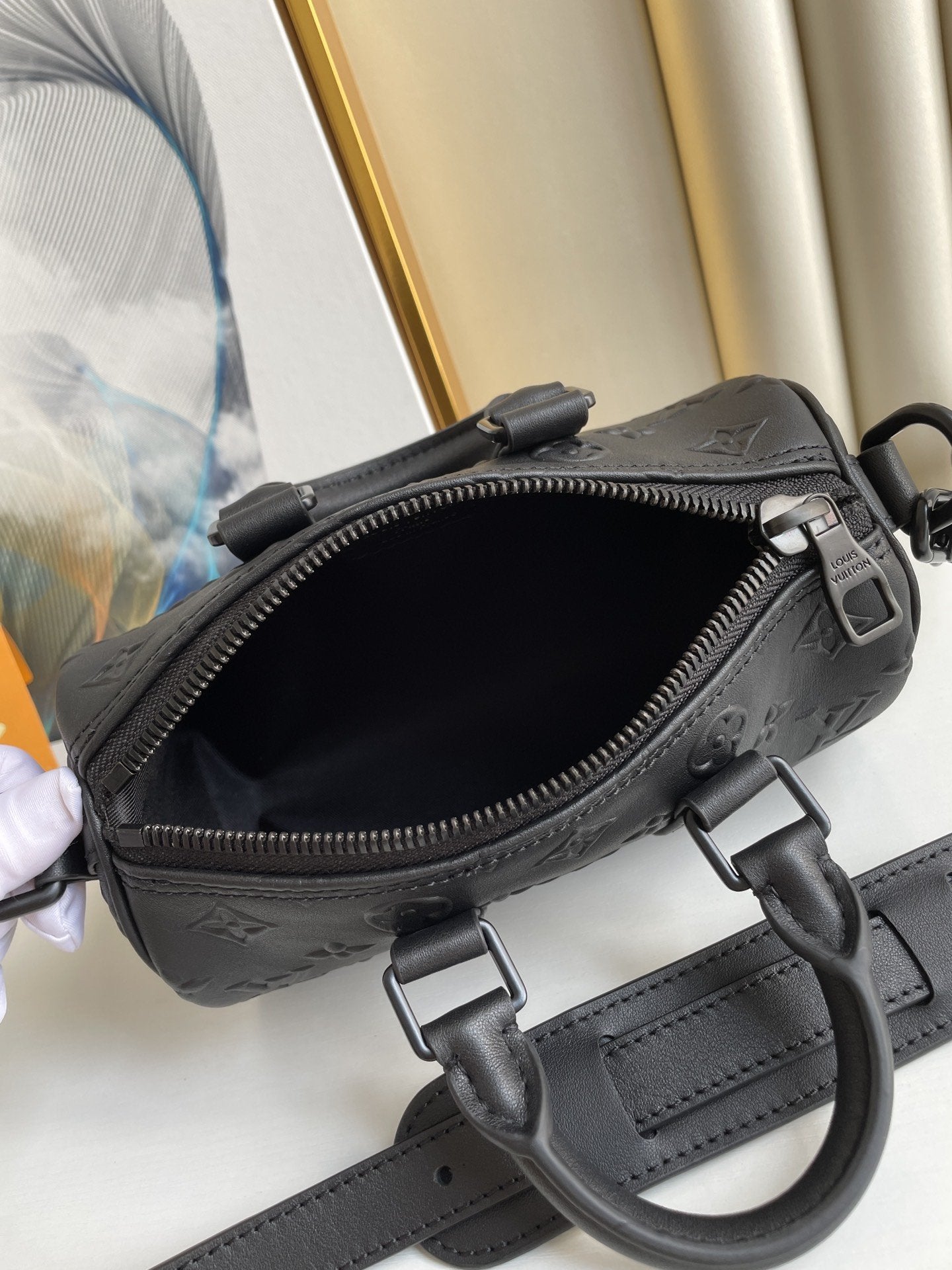 LOUIS VUITTON KEEPALL XS 21CM BLACK MONOGRAM SEAL