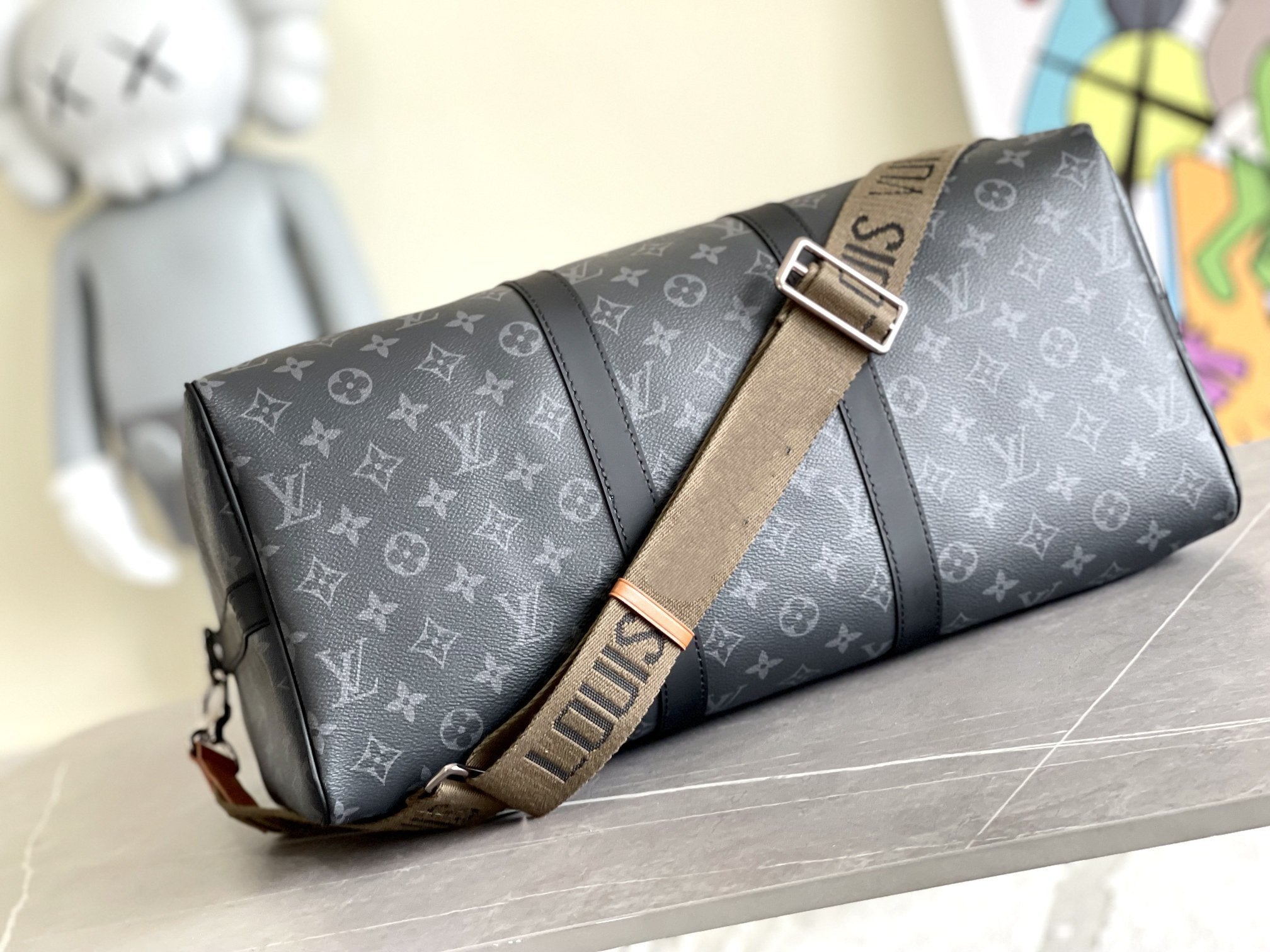 LOUIS VUITTON KEEPALL 45 BANDOULIERE MONOGRAM ECLIPSE