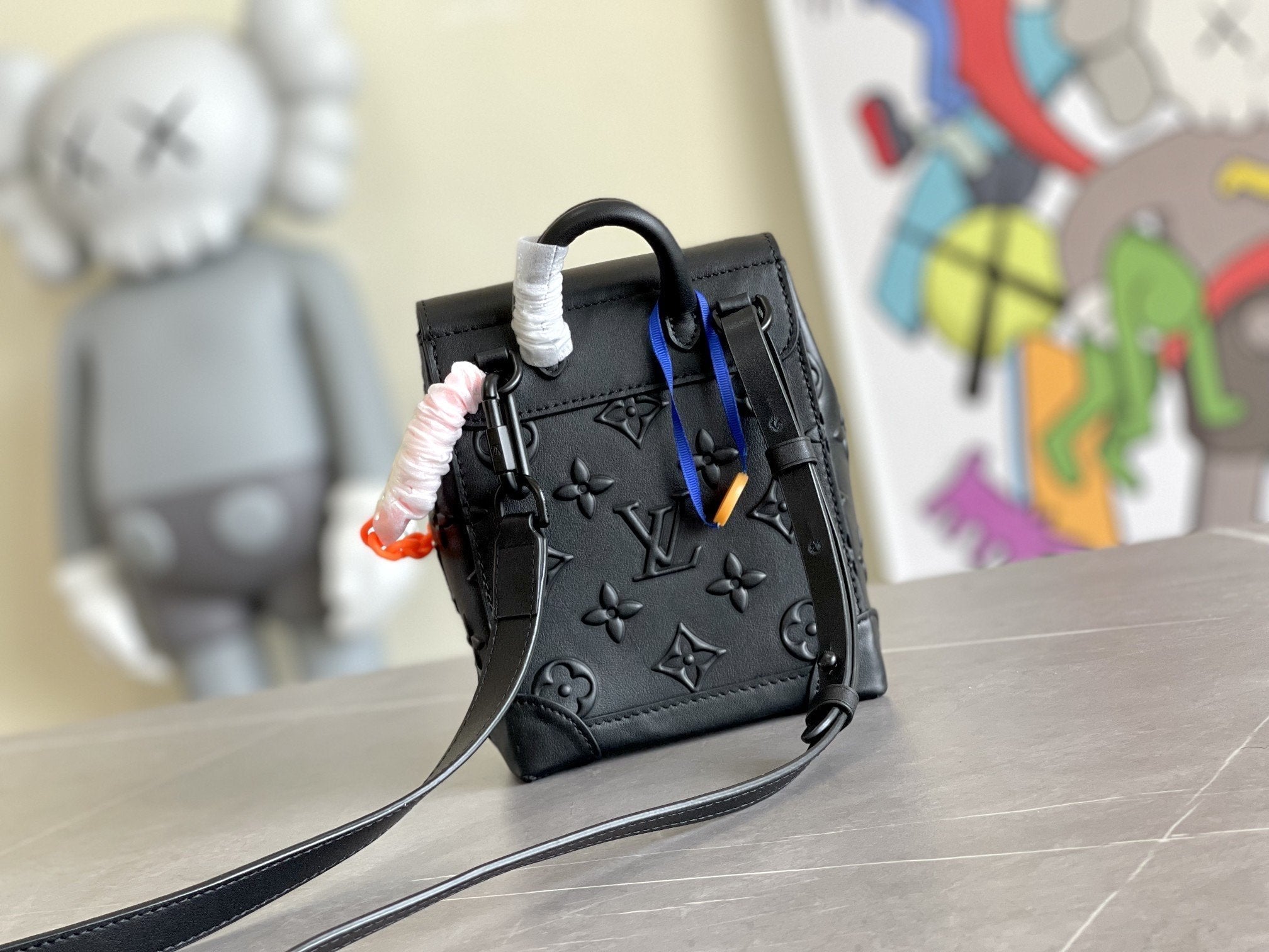 LOUIS VUITTON STEAMER XS 15CM BLACK COWHIDE