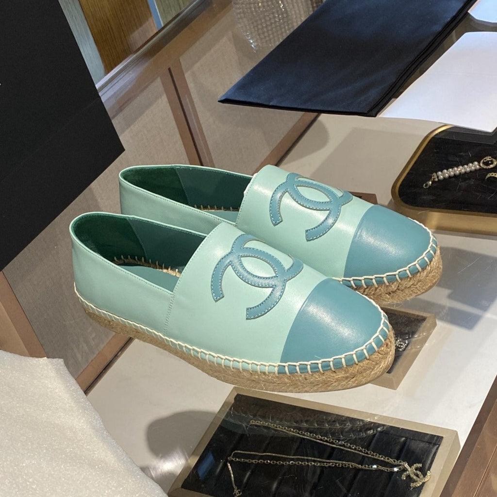 CHANEL ESPADRILLES SKY BLUE LAMBSKIN