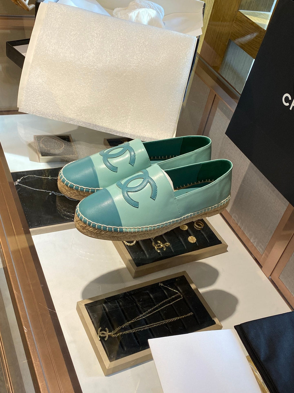 CHANEL ESPADRILLES SKY BLUE LAMBSKIN