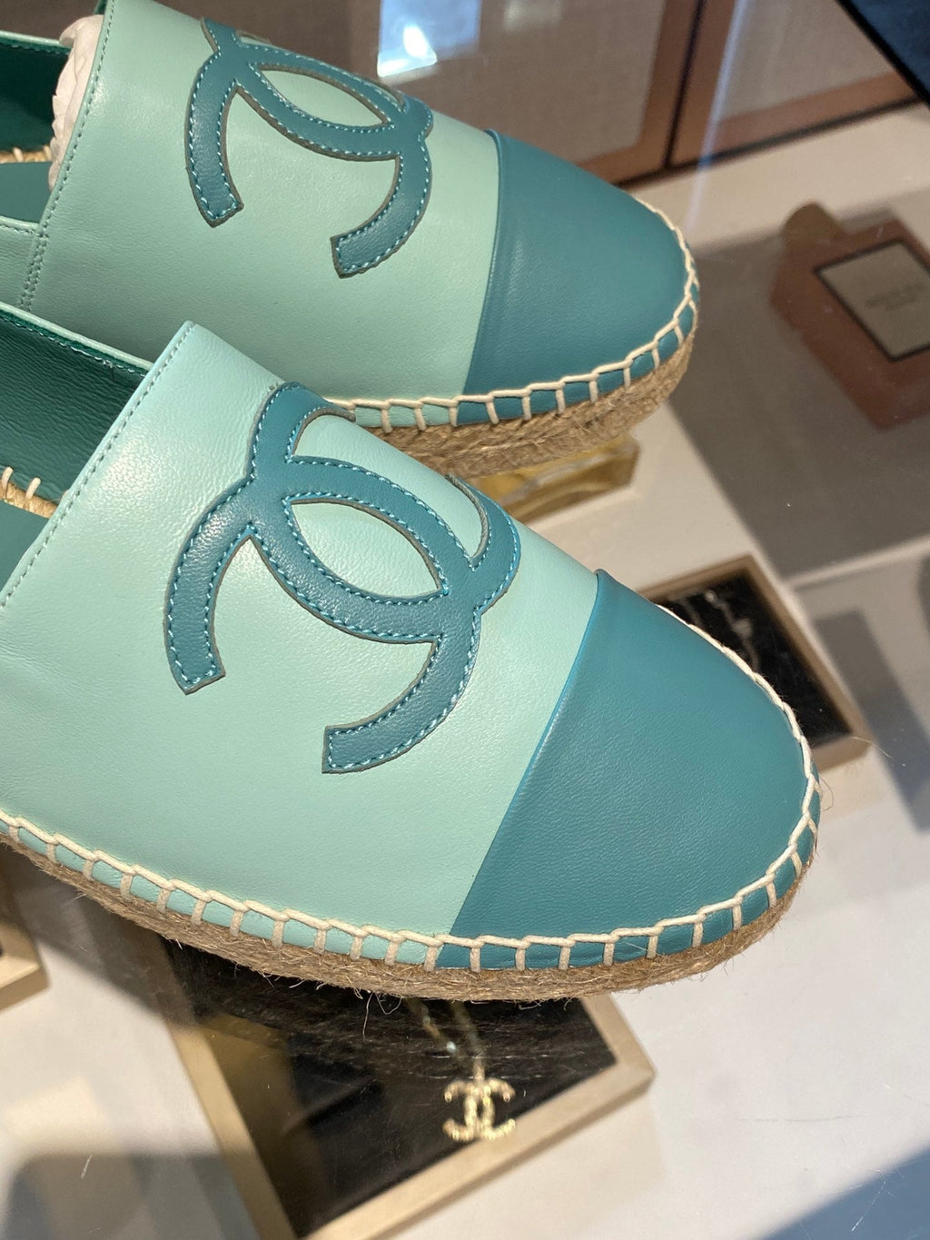 CHANEL ESPADRILLES SKY BLUE LAMBSKIN