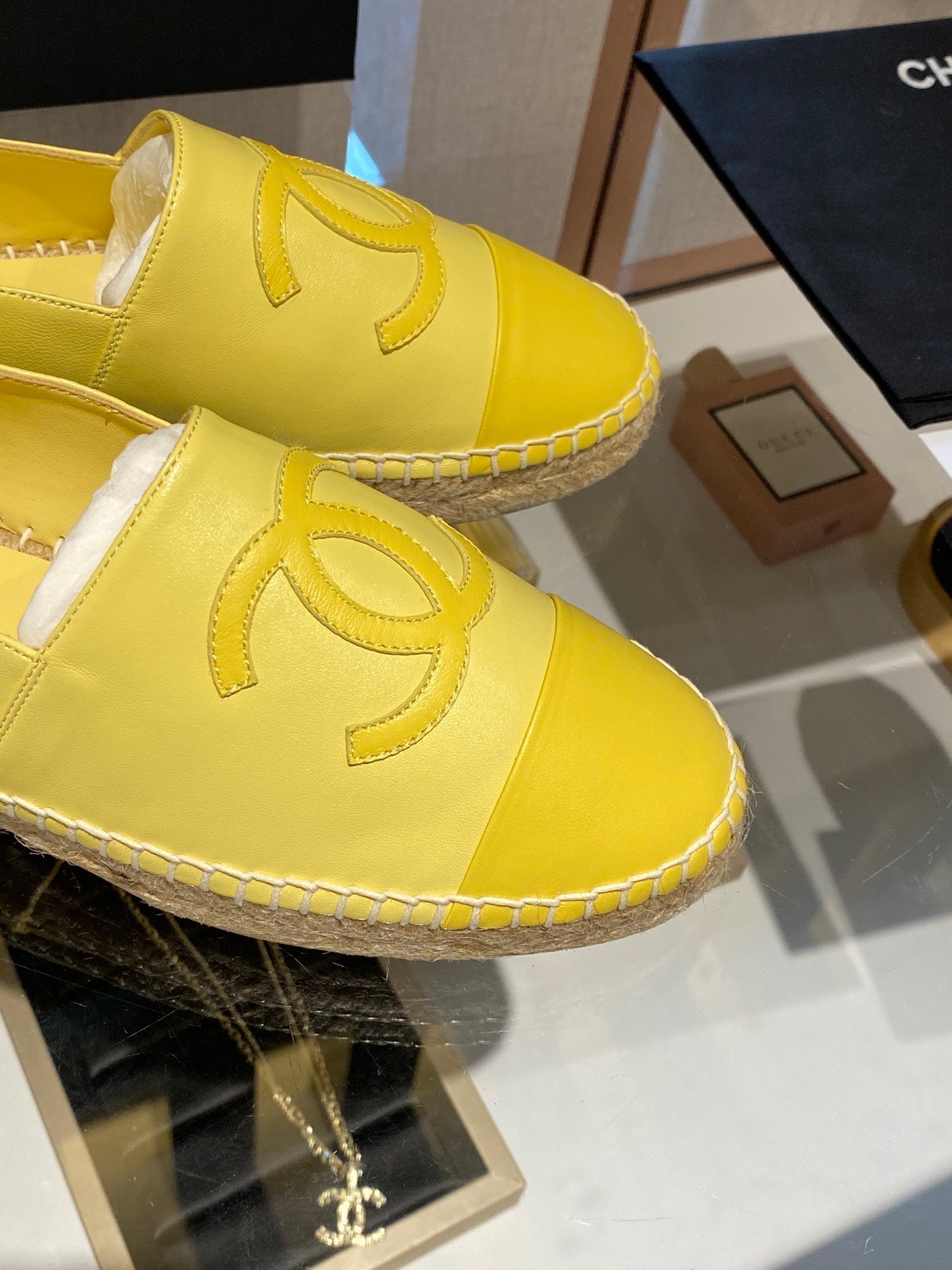 CHANEL ESPADRILLES YELLOW LAMBSKIN