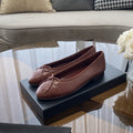 CHANEL BALLET FLATS BURGUNDY LAMBSKIN