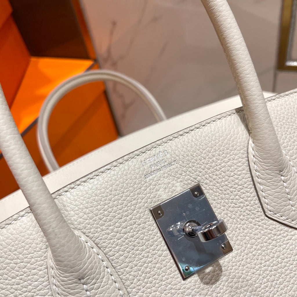 HERMES BIRKIN 30CM CREAMY WHITE TOGO LEATHER SILVER HARDWARE