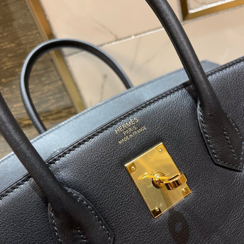 HERMES BIRKIN 30CM BLACK SWIFT LEATHER GOLD HARDWARE