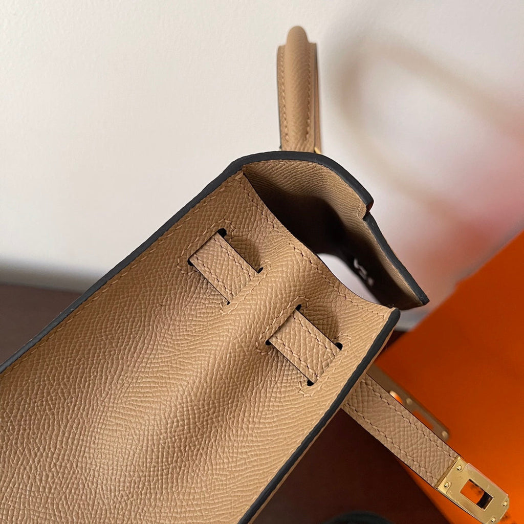HERMES KELLY 25CM BEIGE EPSOM LEATHER GOLD HARDWARE
