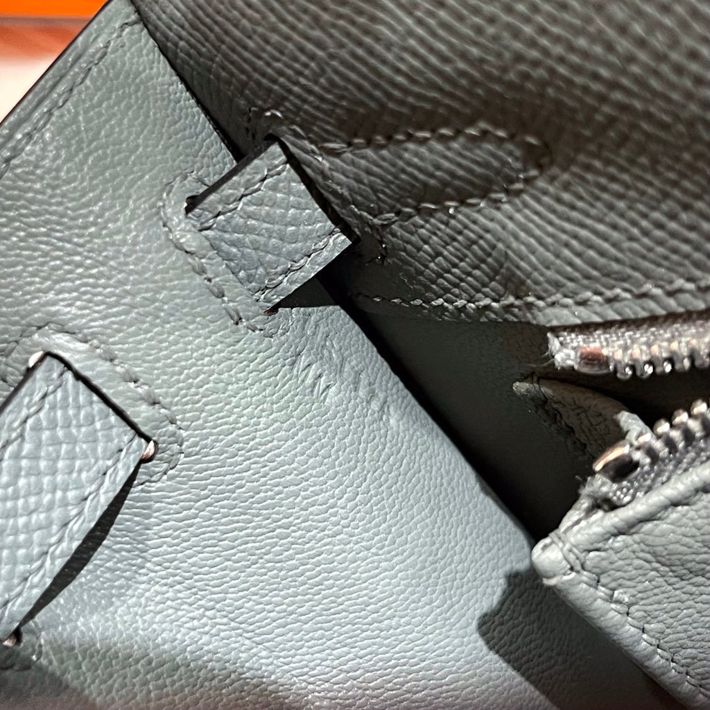 HERMES KELLY 25CM GRIS MOUETTE EPSOM LEATHER SILVER HARDWARE