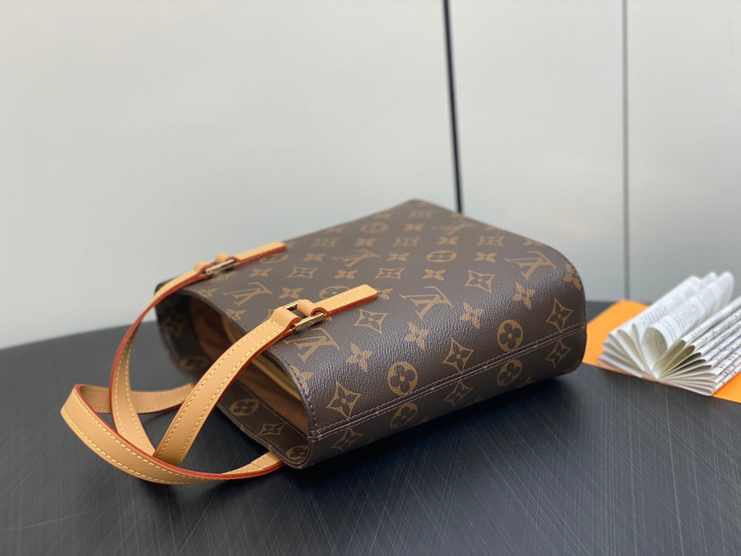 LOUIS VUITTON LUCO SHOULDER TOTE BAG 23 MONOGRAM LEATHER BROWN