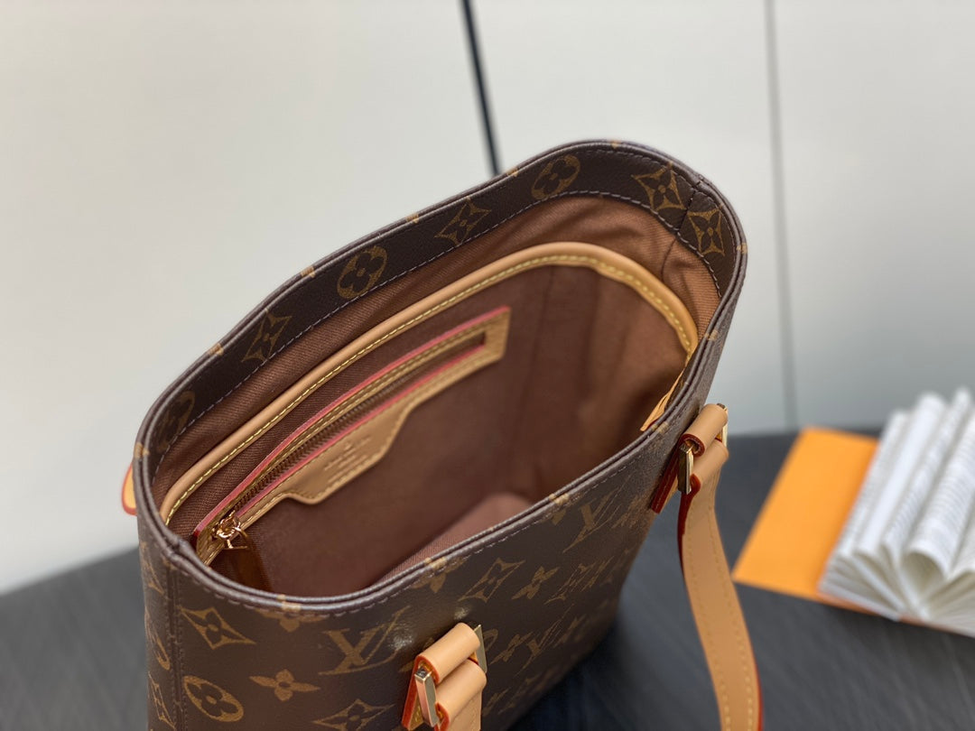 LOUIS VUITTON LUCO SHOULDER TOTE BAG 23 MONOGRAM LEATHER BROWN