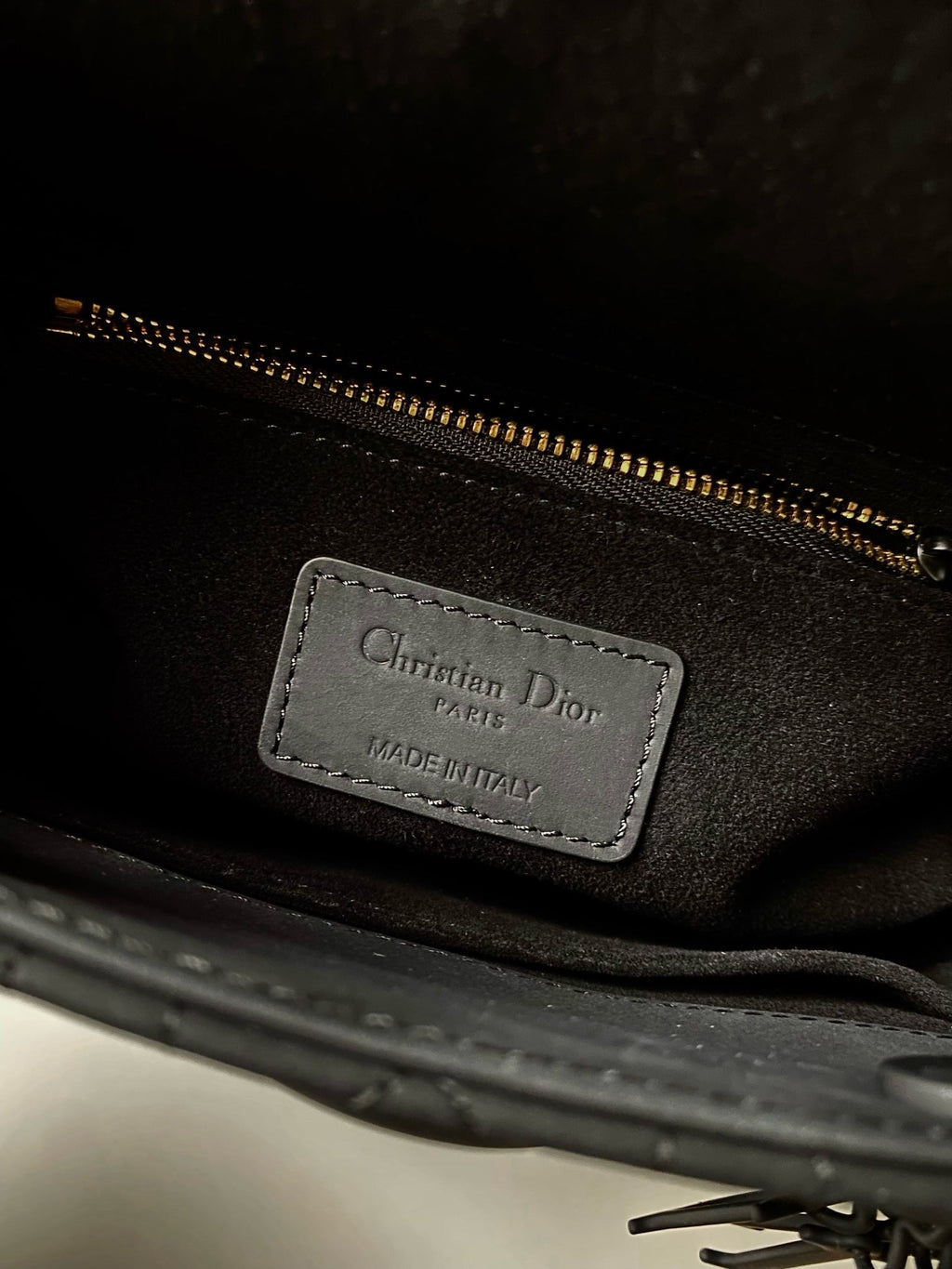 DIOR SMALL LADY 20 MY ABC ALL BLACK LAMBSKIN