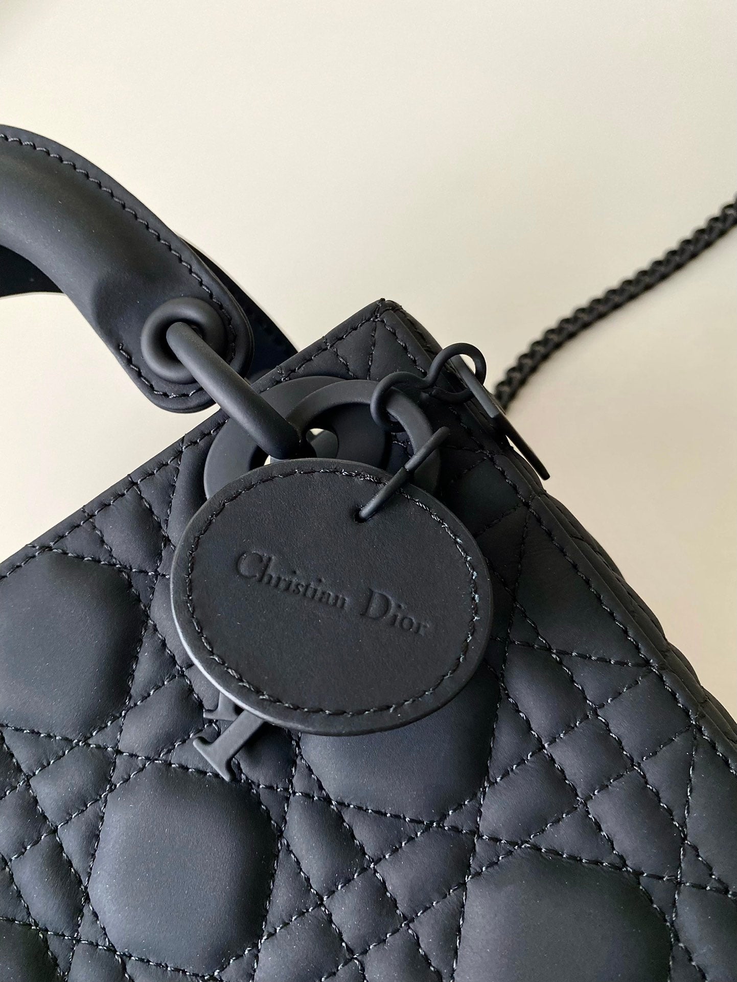 DIOR MINI LADY 17 MY ABC ALL BLACK LAMBSKIN