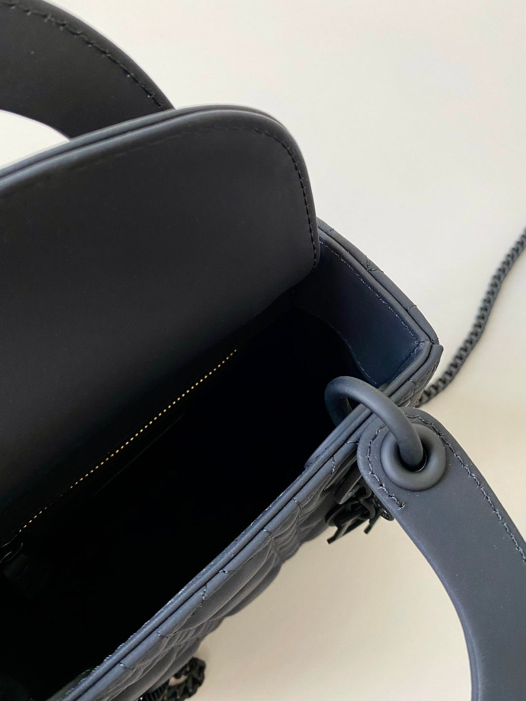 DIOR MINI LADY 17 MY ABC ALL BLACK LAMBSKIN