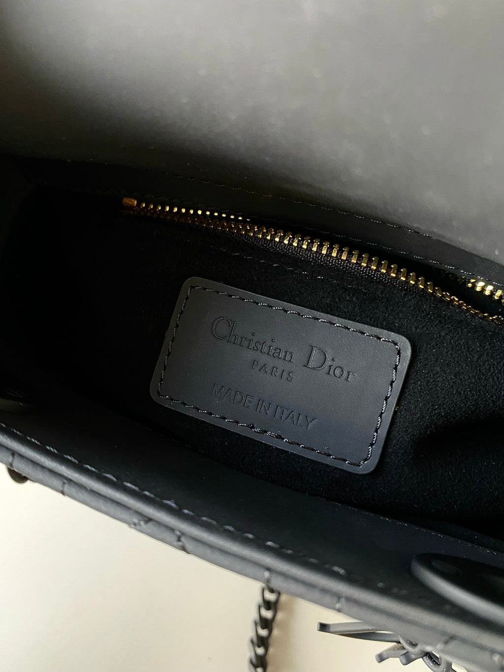 DIOR MINI LADY 17 MY ABC ALL BLACK LAMBSKIN