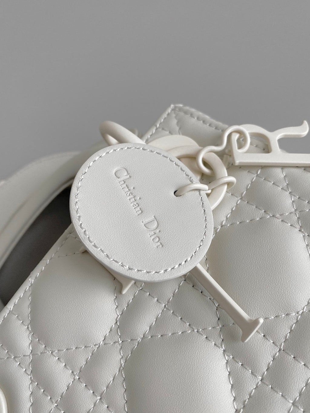 DIOR MINI LADY 17 MY ABC WHITE LAMBSKIN