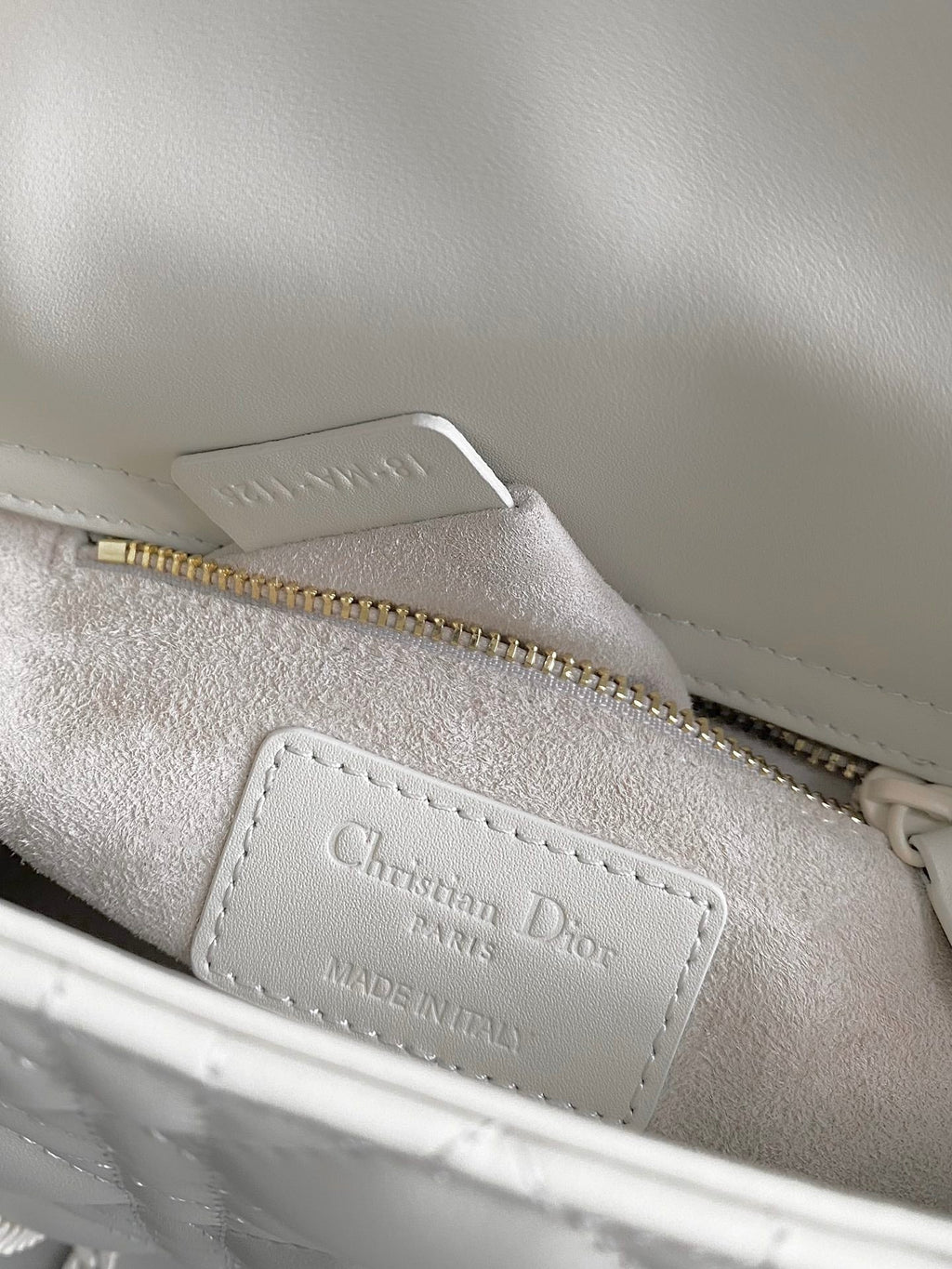DIOR MINI LADY 17 MY ABC WHITE LAMBSKIN