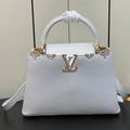 LOUIS VUITTON CAPUCINES MM 31 WHITE TAURILLON GOLD HARDWARE