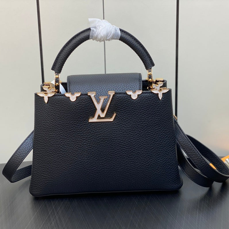 LOUIS VUITTON CAPUCINES BB 27 BLACK TAURILLON GOLD HARDWARE