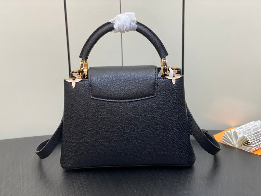 LOUIS VUITTON CAPUCINES BB 27 BLACK TAURILLON GOLD HARDWARE