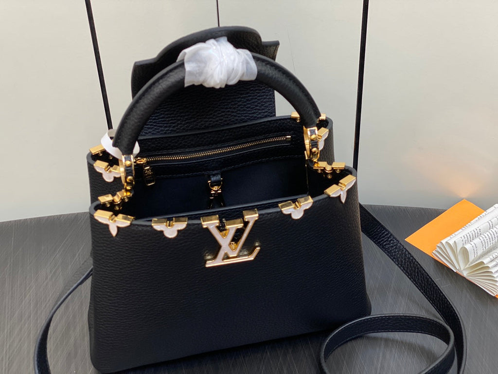 LOUIS VUITTON CAPUCINES BB 27 BLACK TAURILLON GOLD HARDWARE